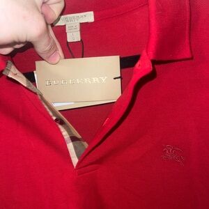 RARE VINTAGE BURBERRY RED POLO – BRAND NEW WITH TAGS!